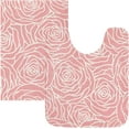 thumbnail image 1 of Dreamtimes Pink Rose Flower Gold Floral Bath Mat for Bathroom Shower U Shape Toilet Rugs Contour Carpet Set, Fluffy Absorbent & Machine Washable, 2 Piece, 1 of 6