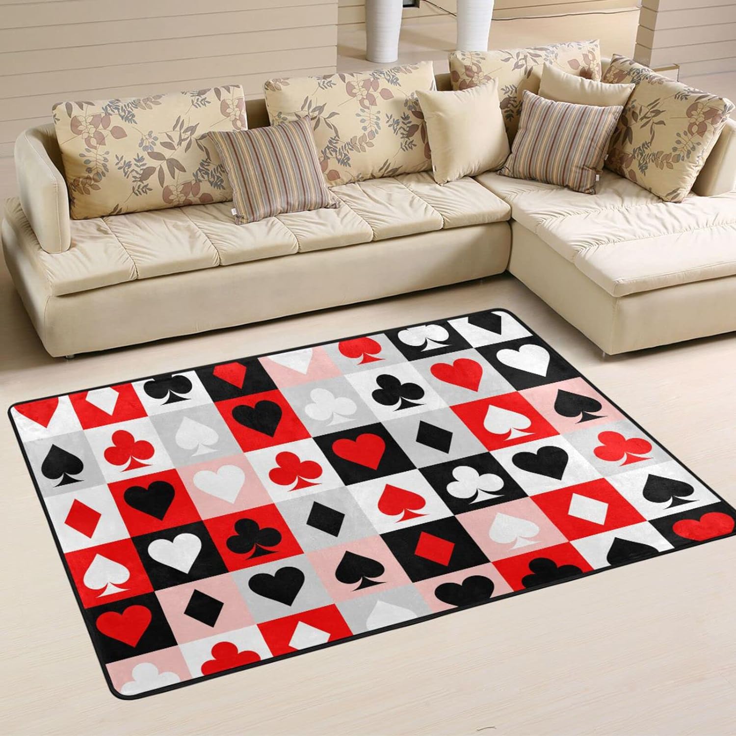 Dreamtimes Playing Cards Suit Clubs Area Rug 72x48in Plain Spades ...