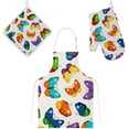 thumbnail image 1 of Dreamtimes Polyester Kitchen Oven Mitts Glove Potholder Apron 3Pcs Set Children Butterfly Non Slip Heat Resistant Mitts for Baking Cooking BBQ, 1 of 7