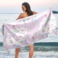thumbnail image 1 of Dreamtimes Purple Flowers Beach Towel Quick Dry Absorbent Bath Towels Sandproof Lightweight Towel for Gym Yoga Sports Swimming- 30x60in, 1 of 7
