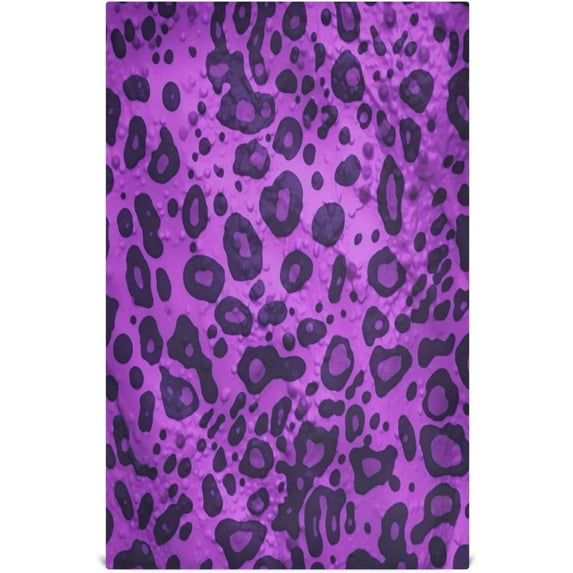 Dreamtimes Purple Leopard Kitchen Towels 18x28inch Ultra Soft Absorbent Quick Drying Kitchen Dish Towels Washable Cleaning Cloths Hand Towels Tea and Bar Towels, 1 Pack