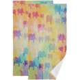 thumbnail image 1 of Dreamtimes Rainbow Gradient Elephant 2 pcs Hand Towels Set, Soft Lightweight Highly Absorbent Towel for Bathroom Toilet Kitchen Beach 28.3x14.4in, 1 of 7