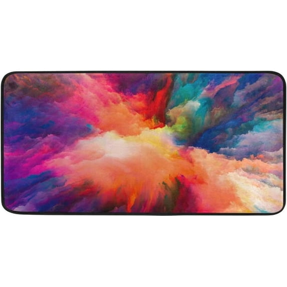 Dreamtimes Rainbow Kitchen Rug, 39"x20" Anti Fatigue Kitchen Floor Mat, Non Slip Waterproof Long Standing Mat Throw Kitchen Runner Rug for Kitchen Washroom Bedroom