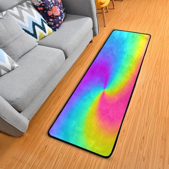 Dreamtimes Rainbow Vortex Unique Style Hallway Runner Rug 2'x6' Kitchen Rug with Rubber Backing Non Slip Entryway Rug Runner Washable Soft Area Rug for Hallway Bedroom Kitchen Decor