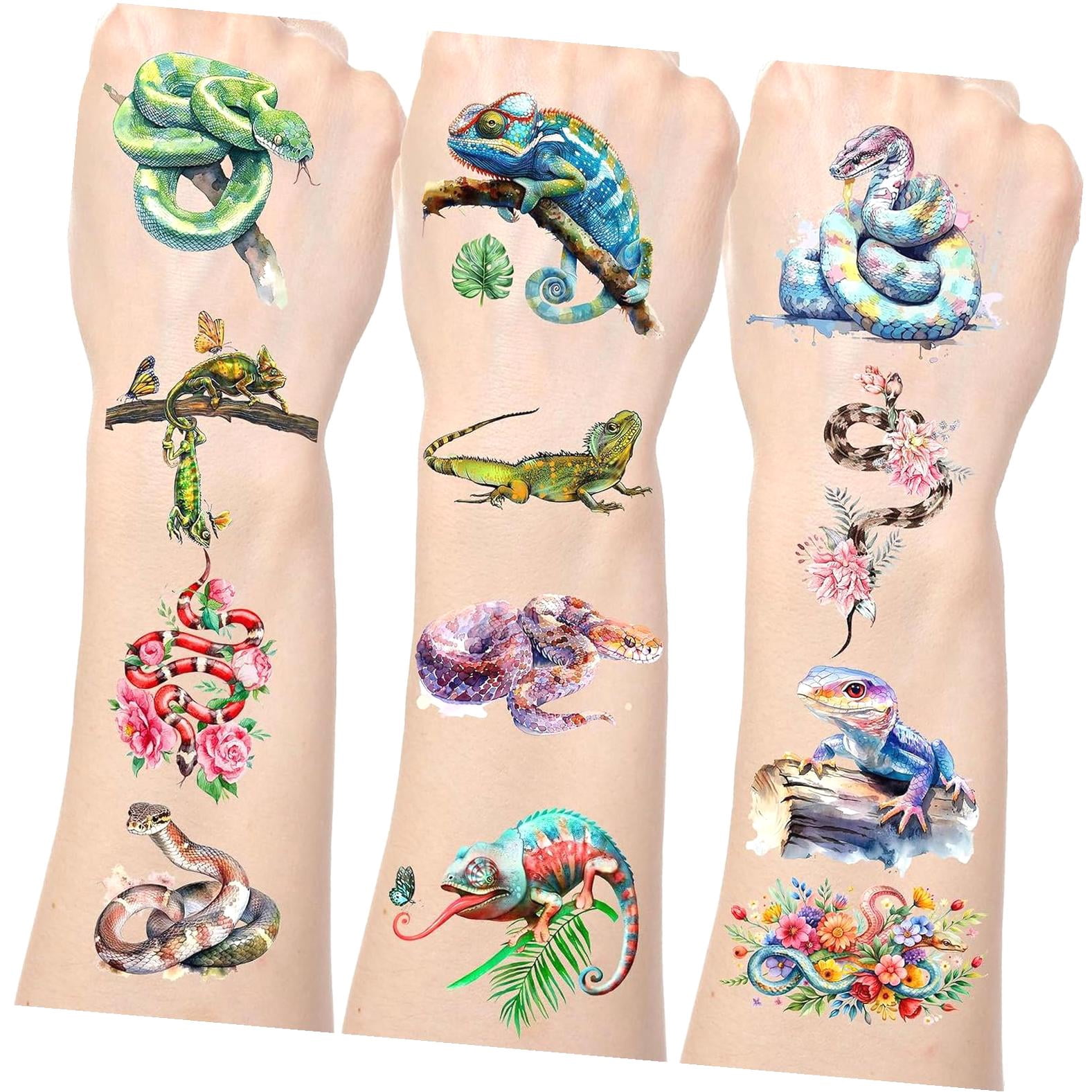 Dreamtimes Reptile Stickers - 200+ Snake Tattoo Temporary Realistic ...