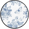 thumbnail image 1 of Dreamtimes Retro Pattern with Blue Bouquets White Backg Round Area Rug 3Ft Small Round Area Rug Soft Bedroom Entryway Foyer Throw Mat Washable Non-Shedding Non-Slip Sofa Nursery Carpet, 1 of 5