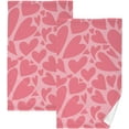 thumbnail image 1 of Dreamtimes Romantic Heart Printing Hand Towels, 2 PCS Pack 16 x 28 Inches Extra Absorbent Pure Cotton Towels, Super Soft Hand Towel for Bathroom, Hotel, Kitchen, Gym, 1 of 7