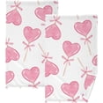 thumbnail image 1 of Dreamtimes Romantic Heart Printing Hand Towels, 2 PCS Pack 16 x 28 Inches Extra Absorbent Pure Cotton Towels, Super Soft Hand Towel for Bathroom, Hotel, Kitchen, Gym, 1 of 7
