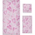 thumbnail image 1 of Dreamtimes Romantic Paris Eiffel Tower Hearts Soft Set of 3 Towels, 1 Bath Towel+1 Hand Towel+1 Washcloth, Decorative for Bathroom, Hotel, Kitchen, Spa and Beach, 1 of 5