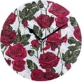 thumbnail image 1 of Dreamtimes Round Digital Clock Beautiful Rose Creative Decorative Quiet Not Ticking Clock,Bedroom Living Room Bathroom Kitchen Office Wall Ornament, 10In, 1 of 7