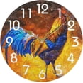 thumbnail image 1 of Dreamtimes Rural Rooster Round Wall Clock, 10 Inch Battery Operated Quartz Analog Quiet Desk Clock for Home,Kitchen,Office,School,Cafe, 1 of 5
