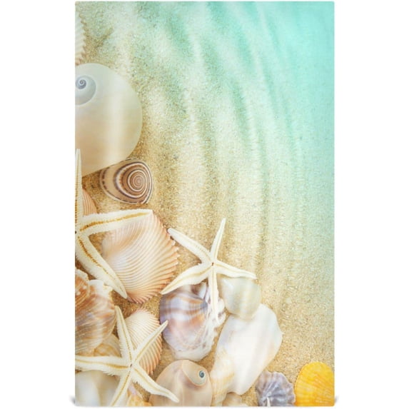 Dreamtimes Seashells and Sea Starfishes Kitchen Towels Set of 1 Dishcloths Hand Towels Tea Towels Ultra Absorbent for Cleaning Washing Drying Dishes Tableware 28'' x 18''