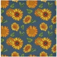 thumbnail image 1 of Dreamtimes Set of 1 Cartoon Sunflowers with Leaves Satin Napkin Square 20 Inches Table Napkins Soft Smooth Decorative Napkins for Wedding Banquet Party Decoration, 1 of 6