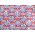 thumbnail image 1 of Dreamtimes Shell and Pink Red Ribbon Lightweight Carpet Mats, 6'8" x 4'10" Area Soft Rugs Floor Mat Rug Home Decoration for Kids Room Living Room, 80"x 58", 1 of 6