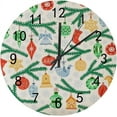thumbnail image 1 of Dreamtimes Silent Wooden Round Wall Clock, 12 Inch Christmas Tree Balls Decorations Non Ticking Battery Operated Clocks for Home Office Living Room Bedroom, 1 of 6