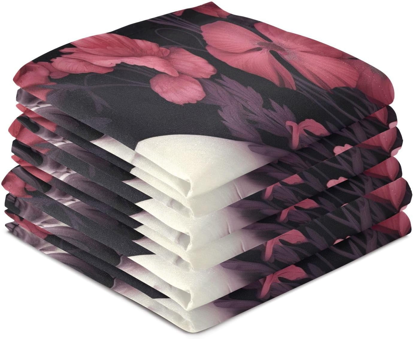 ALAZA Dish Towels Set Of 6 - Super Absorbent Sugar Skull Kitchen Cloths, Lint Free & Soft