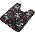 thumbnail image 1 of Dreamtimes Skull Unicorn High Absorbent U-Shaped Contour Toilet Rugs Machine Washable, 17.3"x13.4", 1 of 4