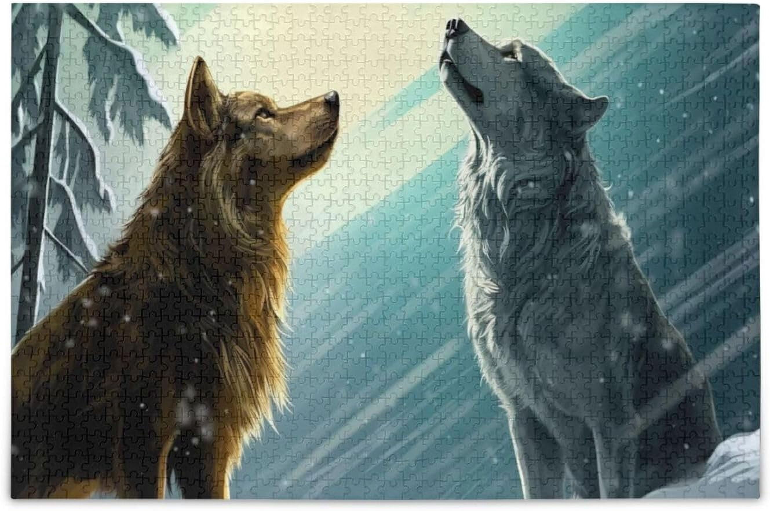Dreamtimes Snow Wolf Puzzle 500 Pieces - Wooden Jigsaw Puzzles for ...