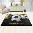 thumbnail image 1 of Dreamtimes Soccer Christmas Sport Balls Non-Slip Area Rug Black Floor Carpet Comfort Floor Mats Decor for Indoor Front Porch,Living Room, Bedroom,Kitchen, 36"x24", 1 of 5