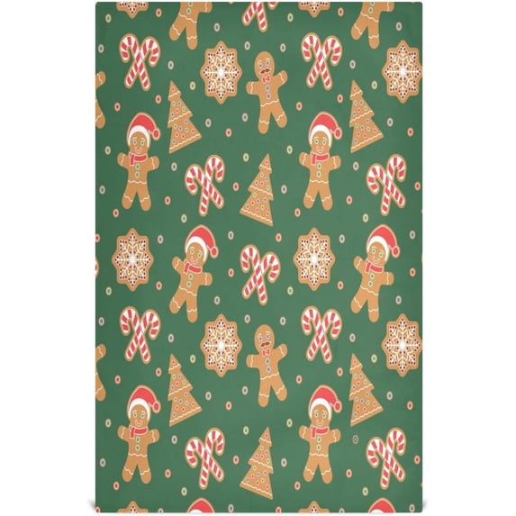 Dreamtimes Soft Absorbent Reusable Kitchen Towels, Set of 1|28x18 in, Gingerbread Man Cookies Dining Kitchen Living Room Tea Towels Dish Towels Decorative Towels