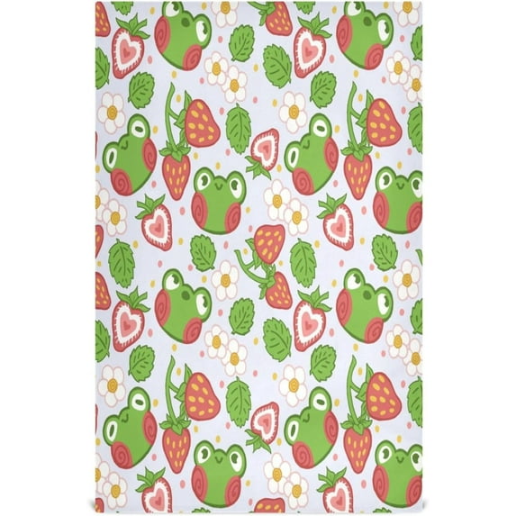 Dreamtimes Soft Absorbent Reusable Kitchen Towels, Set of 1|28x18 in, Strawberry Pattern Dining Kitchen Living Room Tea Towels Dish Towels Decorative Towels