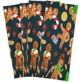 thumbnail image 1 of Dreamtimes Soft Absorbent Reusable Kitchen Towels, Set of 4|28x18 in, Gingerbread Man in A Hat Dining Kitchen Living Room Tea Towels Dish Towels Decorative Towels, 1 of 7