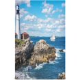 thumbnail image 1 of Dreamtimes Soft Absorbent Reusable Kitchen Towels, Set of 1|28x18 in, Lighthouse Dining Kitchen Living Room Tea Towels Dish Towels Decorative Towels, 1 of 7
