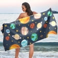 thumbnail image 1 of Dreamtimes Solar System Planet Beach Towel Quick Dry Absorbent Bath Towels Sandproof Lightweight Towel for Gym Yoga Sports Swimming 31x71in, 1 of 7