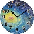 thumbnail image 1 of Dreamtimes Solar System Round Wall Clock, Battery Operated Silent Non Ticking Desk Clock for Home Bedroom Kitchen Office School Decor Wall Clock 10 Inch, 1 of 6