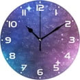 thumbnail image 1 of Dreamtimes Space Galaxy Wall Clock, 10 Inch Silent Non Ticking Round Clock Oil Painting Clock Easy to Read Clock for Living Room Bedroom Bathroom Home Decor, 1 of 7