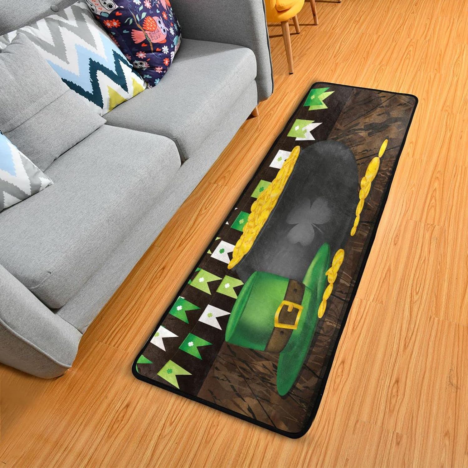 Ruler Coin Rug Dreamtimes St Gold Coins Hallway Runner Rug 2'x6' Kitchen Rug with ...