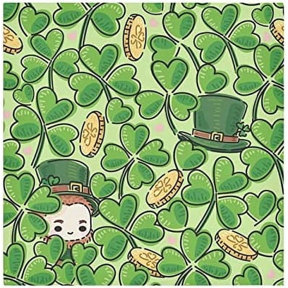 Dreamtimes St Patrick's Day Clover Cloth Napkins Set of 4, Oversized Washable Reusable Polyester Dinner Table Napkins for Family, Restaurant, Party Decor, 20"x 20"
