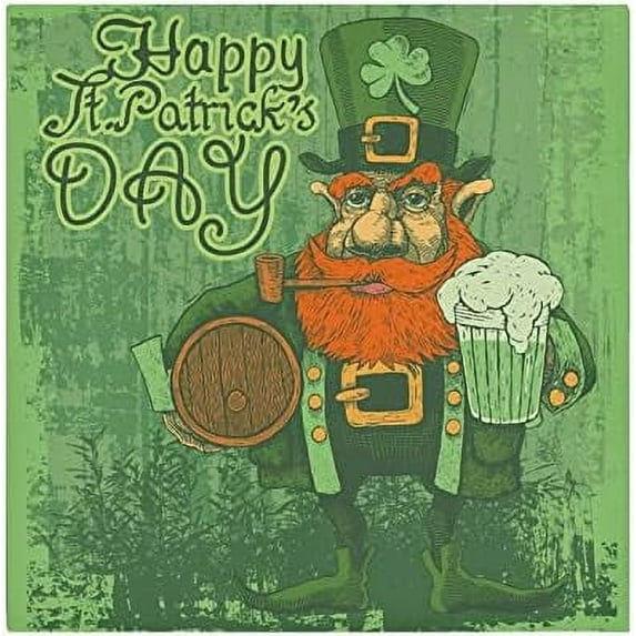 Dreamtimes St Patrick's Day Clover Cloth Napkins Set of 6, Oversized Washable Reusable Polyester Dinner Table Napkins for Family, Restaurant, Party Decor, 20"x 20"