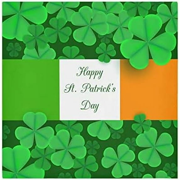 Dreamtimes St Patrick's Day Clover Cloth Napkins Set of 6, Oversized Washable Reusable Polyester Dinner Table Napkins for Family, Restaurant, Party Decor, 20"x 20"