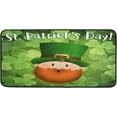 thumbnail image 1 of Dreamtimes St.Patrick's Day Kitchen Rug 39"x20", Cute Gnome and Clover Non Slip Washable Cushioned Carpets Polyester AntiFatigue Comfort Porch Floor Mat for Washroom Bedroom, 1 of 7