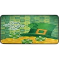 thumbnail image 1 of Dreamtimes St.Patrick's Day Kitchen Rug 39"x20", Sst. Patrick's Day Gold Coins and Hat Non Slip Washable Cushioned Carpets Polyester AntiFatigue Comfort Porch Floor Mat for Washroom Bedroom, 1 of 7