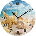 thumbnail image 1 of Dreamtimes Starfish and Seashells on The Beach Wall Clock, 10 Inch Silent Non Ticking Round Clock Oil Painting Clock Easy to Read Clock for Living Room Bedroom Bathroom Home Decor, 1 of 7