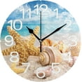 thumbnail image 1 of Dreamtimes Starfish and Shells Wall Clock,Silent Non Ticking 10 Inch Battery Operated Round Wall Clocks for Kitchen,Home,Bedrooms,Office Decor, 1 of 6