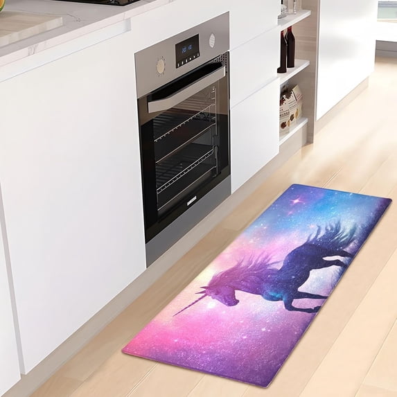 Dreamtimes Starry Night Unicorn Kitchen Mat 20"x39", Non Skid Kitchen Runner Rug Absorbent Resist Dirt Kitchen Floor Mat Comfort Standing Mat for Kitchen, Floor, Office, Sink, Laundry