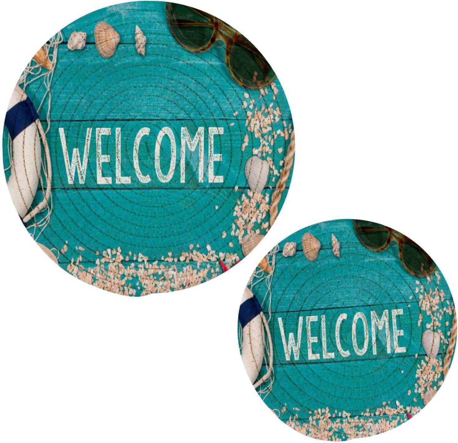 Dreamtimes Summer Beach Starfish Trivet Mat Seashell Tropical Wood