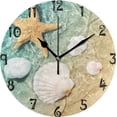 thumbnail image 1 of Dreamtimes Summer Beach Wall Clock,Silent Non Ticking 10 Inch Battery Operated Round Wall Clocks for Kitchen,Home,Bedrooms,Office Decor, 1 of 6