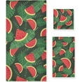 thumbnail image 1 of Dreamtimes Summer Fruit Watermelon Soft Set of 3 Towels, 1 Bath Towel+1 Hand Towel+1 Washcloth, Decorative for Bathroom, Hotel, Kitchen, Spa and Beach, 1 of 5