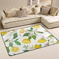 thumbnail image 1 of Dreamtimes Summer Lemon Leaves Area Rug, 36"x24" Tropical Fruits Flower Floor Carpet Non-Slip Washable Indoor Door Mat for Bedroom Kitchen Entryway Bathroom, 1 of 7