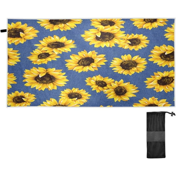 Dreamtimes Sunflower Beach Towel,Absorbent Quick Dry Sport Towel Oversized Lightweight Soft Bath Towel for Travel Sports Pool Swimming Bath Camping 31x71in