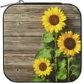 Dreamtimes Sunflower Small Jewelry Box, Portable Leather Travel Jewelry