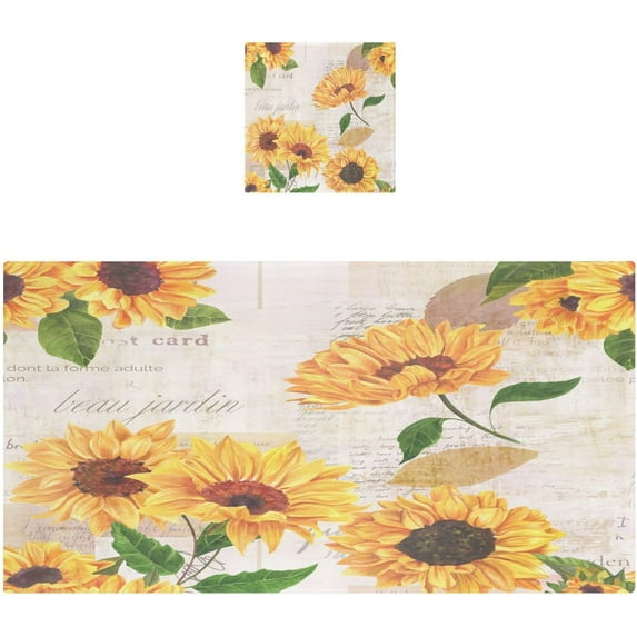 Dreamtimes Sunflower Soft Cotton Towel Sets 2 Piece, 1 Bath Towel 1 Hand Towel Quick Dry Highly Absorbent Bath Towels Washcloths for Bathroom, Gym, Hotel, and Spa