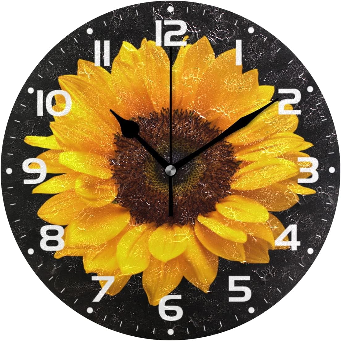 Dreamtimes Sunflower Wall Clock, 10 Inch Silent Non Ticking Round Clock ...