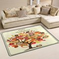 thumbnail image 1 of Dreamtimes Thanksgiving Day Area Rug, 36"x24" Tree Owls Pumpkins Non-Slip Washable Indoor Door Mat, Absorbent Floor Mat for Bedroom Kitchen Entryway Bathroom, 1 of 7