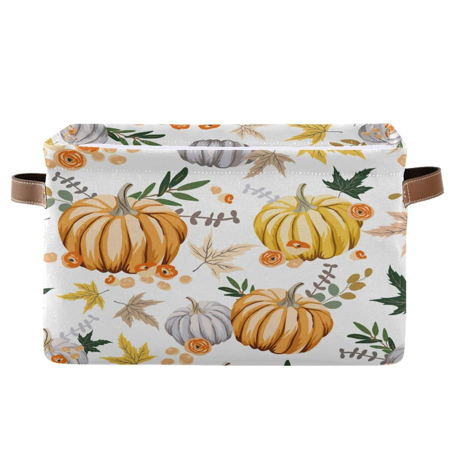 Dreamtimes Thanksgiving Fall Pumpkins Large Storage Basket, 1PCS Cute