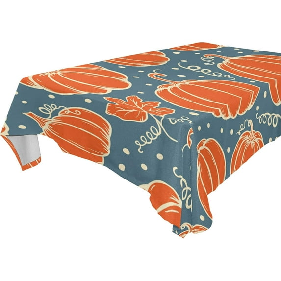 Dreamtimes Thanksgiving Pumpkin Tablecloth, Waterproof Washable Polyester Square Table Cover, Durable Tablecloth for Kitchen Dining Table Party Decor,54"X 54"